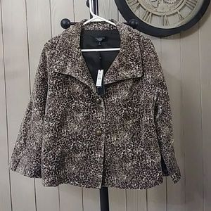 Talbots Jackie Fit Cheetah Print Blazer 8p